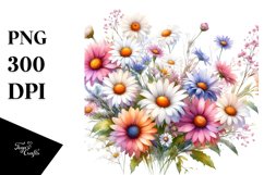 Daisy Watercolor Abstract Sublimation Clipart Product Image 3