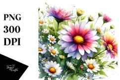 Daisy Watercolor Vibrant Sublimation Clipart Product Image 3