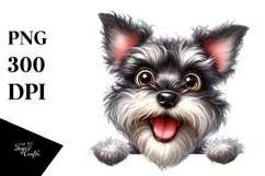 Funny Miniature Schnauzer Peek Over Paper Clipart Product Image 3