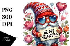 Detailed Valentines Gnome with Sunglasses PNG Product Image 1