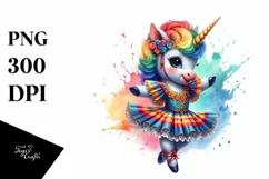 Happy Unicorn in Saltarello Dancer's Costume, High-Res PNG Product Image 3