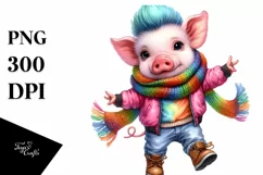 Cute Baby Pig Dancing PNG Product Image 3