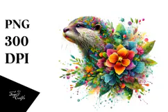 Abstract Watercolor Otter, 20 oz Tumbler Product Image 1