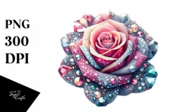 detailed Vibrant Pastel Rose with Small Metalic Insertions Product Image 1
