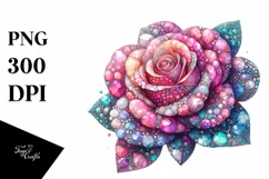 detailed Vibrant Pastel Rose with Small Metalic Insertions Product Image 3