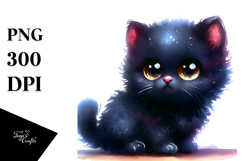 Vibrant Baby Black Cat in Style PNG Product Image 1