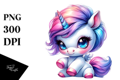 Playing Baby Unicorn PNG Product Image 1