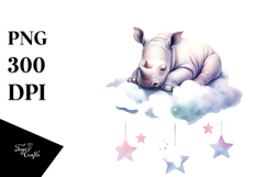 Pastel Baby Rhino PNG Product Image 1