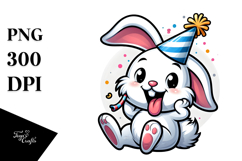 Silly Cartoon Rabbit PNG Product Image 1