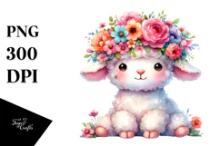 Cute Flower Crown Lamb, 20 oz Tumbler Product Image 1