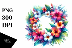 Vibrant Floral Wreath Hawaiian Flowers Product Image 1