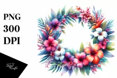 Vibrant Floral Wreath Hawaiian Flowers Product Image 1