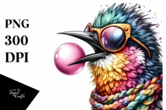 Vibrant Quirky Bird Sticker | High Detail Clipart Product Image 3