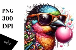 Vibrant Quirky Bird Sticker | High Detail Clipart Product Image 1