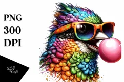 Vibrant Quirky Bird Sticker | High Detail Clipart Product Image 1