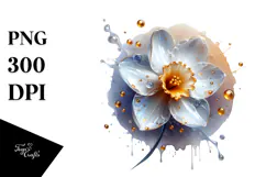 Abstract Daffodil with Glossy Finish, Artistic PNG Product Image 1