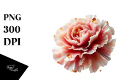 Carnation with Golden Insertions, High-Res PNG Product Image 1