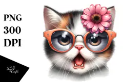Angry Cat with Sunglasses, Transparent PNG Product Image 1