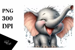 Detailed Elephant Portrait Tongue Clipart Product Image 3