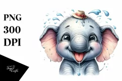 Detailed Elephant Portrait Tongue Clipart Product Image 3