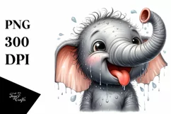 Detailed Elephant Portrait Tongue Clipart Product Image 3