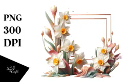 Glossy Narcissus Material Flower PNG Product Image 1