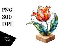 Wooden Tulip Marble Watercolor PNG Product Image 1