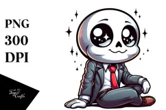 Fancy Skull in Suit, Transparent PNG Product Image 1