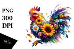 Vibrant Chicken Sunflower PNG Product Image 1