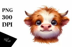 Thoughtful Baby Cow, High-Res PNG Product Image 1