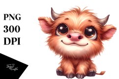 Thoughtful Baby Cow, High-Res PNG Product Image 3