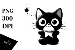 Funny Simple Black Cat, Transparent PNG Product Image 1