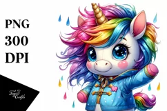 Joyful Baby Unicorn, PNG Product Image 3