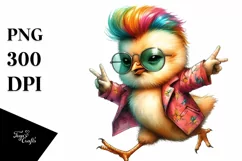 Revolted Baby Chicken Running, Transparent PNG Product Image 1