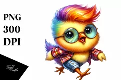 Cute Baby Chicken Running PNG Product Image 3