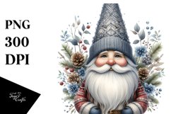 Detailed Watercolor Winter Gnome PNG Product Image 3