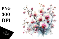 Orchid Washed Watercolor Sublimation Clipart Product Image 1
