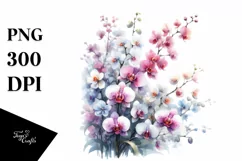 Vibrant Orchid Watercolor Abstract | Clipart Product Image 3