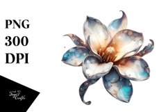 Abstract Watercolor Shiny Gardenia Clipart Product Image 3