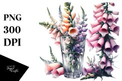 Abstract with Large Foxglove Left and Right | Clipart Product Image 1