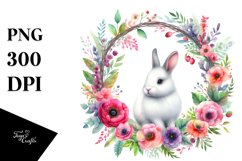 Vibrant Bunny Floral Frame | Clipart Product Image 1