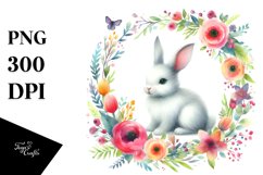 Vibrant Bunny Floral Frame | Clipart Product Image 3