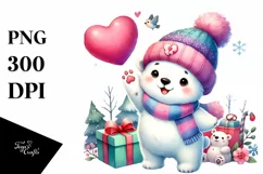 Baby Polar Bear Waving, PNG Product Image 1
