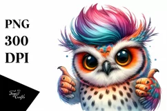 Cute Baby Owl Jumping PNG Product Image 3