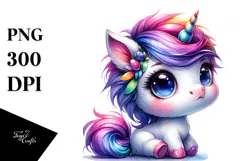 Cute Baby Unicorn PNG Product Image 1
