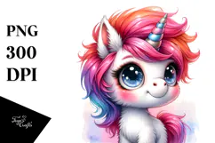 Cute Baby Unicorn PNG Product Image 1