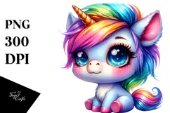 Cute Baby Unicorn PNG Product Image 1