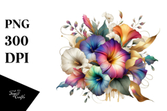 Abstract Glossy Morning Glory Colorfull Bouquet Product Image 1