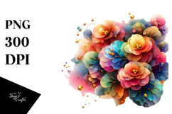 Colorful Shiny Begonia PNG Product Image 1