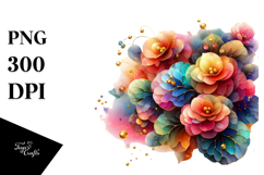 Colorful Shiny Begonia PNG Product Image 1